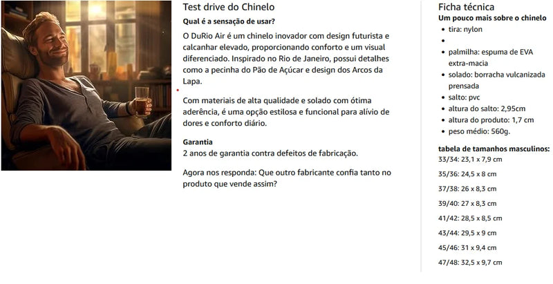 Chinelo Masculino com Salto