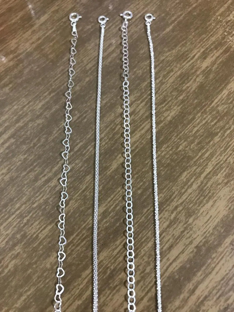 Conjunto 4 Pulseiras Folhadas a Prata